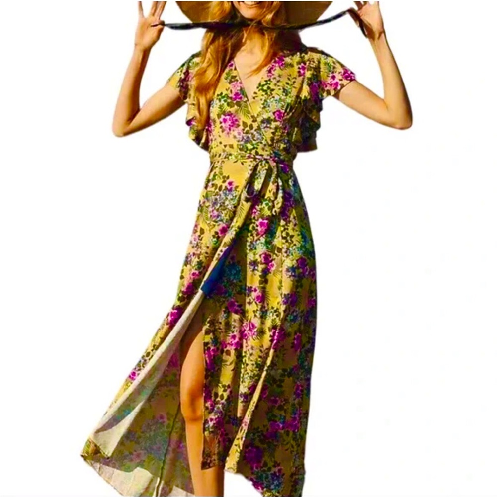 HUTCH x ANTHROPOLOGIE Val Pietrina Floral Wrap Maxi Dress